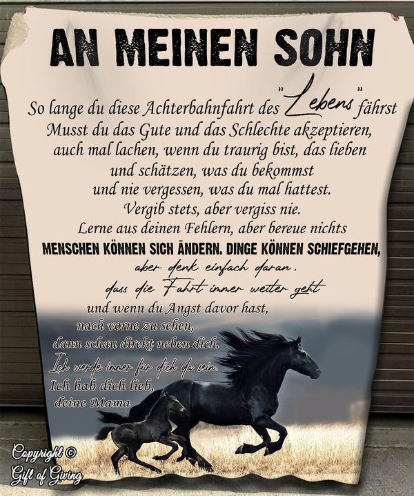 "An meine Sohn" Decke - Hengst